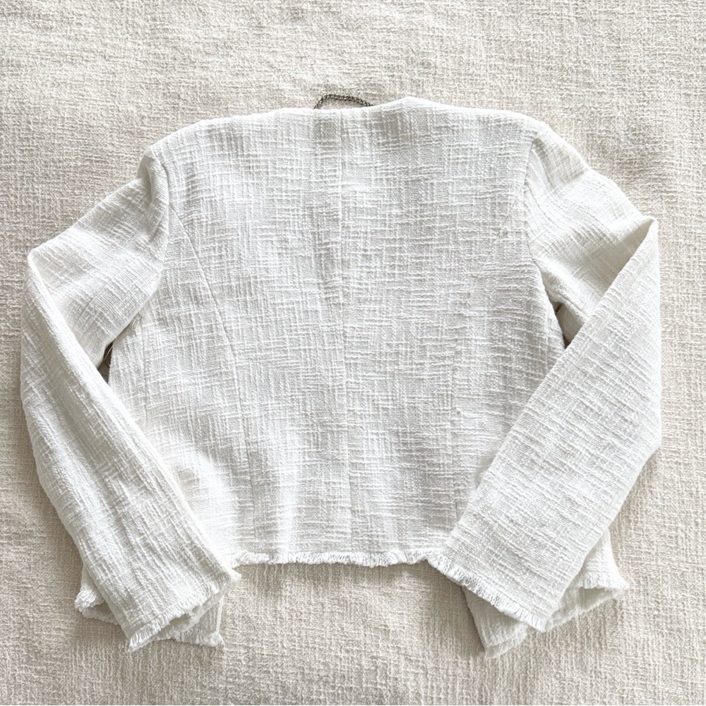 NWT Ecru Size Small White Textured Blazer - Picture 4 of 4